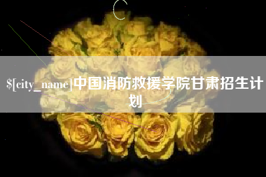 淮安中国消防救援学院甘肃招生计划