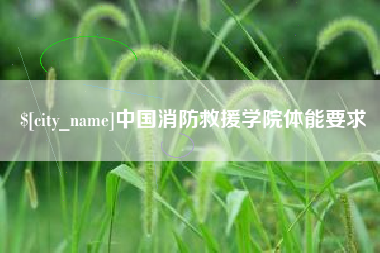 淮安中国消防救援学院体能要求