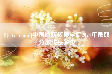 淮安中国消防救援学院2024年录取分数线是多少