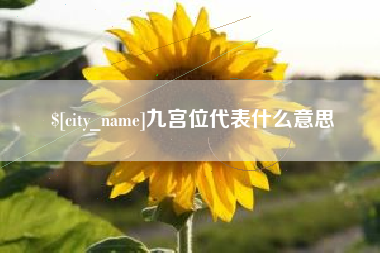 淮安九宫位代表什么意思