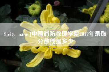 淮安中国消防救援学院2019年录取分数线是多少