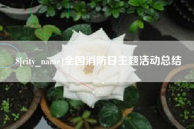 淮安全国消防日主题活动总结