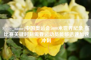 淮安中国奥运会5000米世界纪录-在比赛关键时刻需要运动员能够迅速加速冲刺
