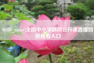 淮安全国中小学消防公开课直播回放观看入口