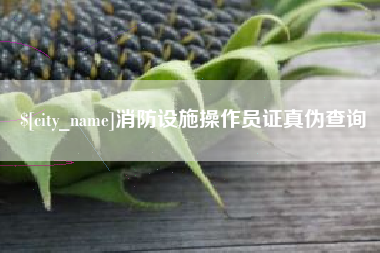 淮安消防设施操作员证真伪查询