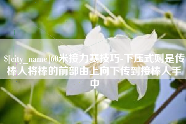 淮安60米接力赛技巧-下压式则是传棒人将棒的前部由上向下传到接棒人手中