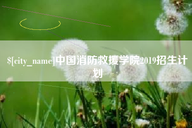 淮安中国消防救援学院2019招生计划