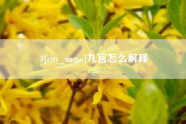 淮安九宫怎么解释