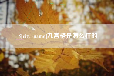 淮安九宫格是怎么样的